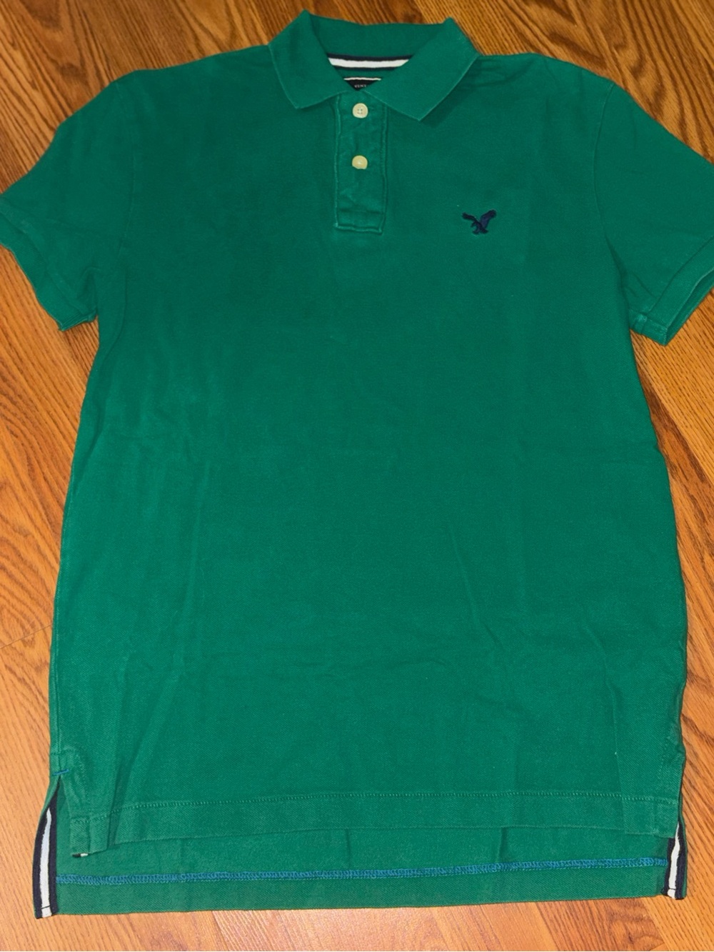 American Eagle Outfitters Green Polo Shirt with Embroidered Logo